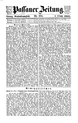 Passauer Zeitung Sonntag 6. Oktober 1861