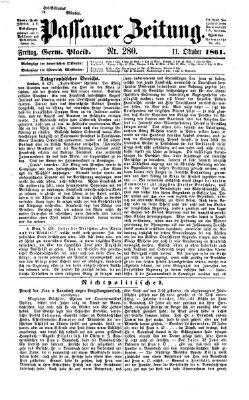 Passauer Zeitung Freitag 11. Oktober 1861