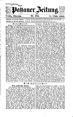 Passauer Zeitung Dienstag 15. Oktober 1861