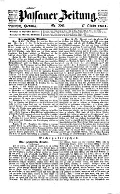 Passauer Zeitung Donnerstag 17. Oktober 1861