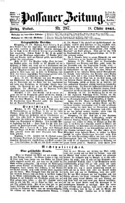 Passauer Zeitung Freitag 18. Oktober 1861