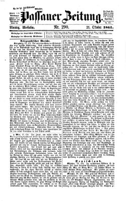 Passauer Zeitung Montag 21. Oktober 1861