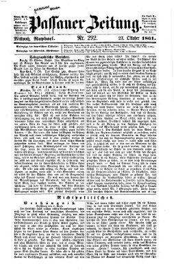 Passauer Zeitung Mittwoch 23. Oktober 1861