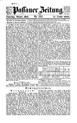 Passauer Zeitung Donnerstag 24. Oktober 1861