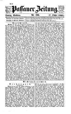 Passauer Zeitung Sonntag 27. Oktober 1861