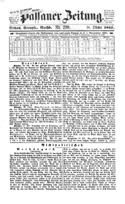 Passauer Zeitung Mittwoch 30. Oktober 1861