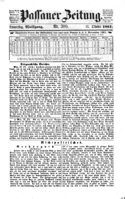 Passauer Zeitung Donnerstag 31. Oktober 1861