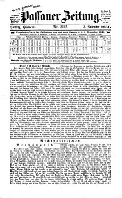 Passauer Zeitung Sonntag 3. November 1861