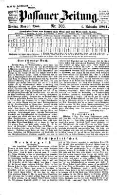 Passauer Zeitung Montag 4. November 1861