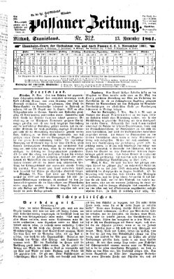 Passauer Zeitung Mittwoch 13. November 1861