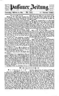 Passauer Zeitung Donnerstag 14. November 1861