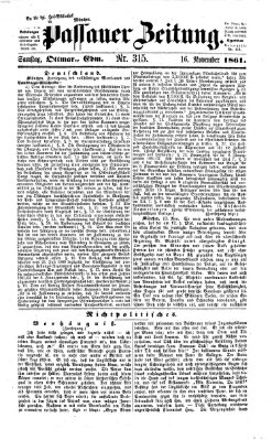 Passauer Zeitung Samstag 16. November 1861