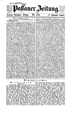 Passauer Zeitung Sonntag 17. November 1861