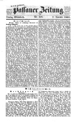 Passauer Zeitung Dienstag 19. November 1861