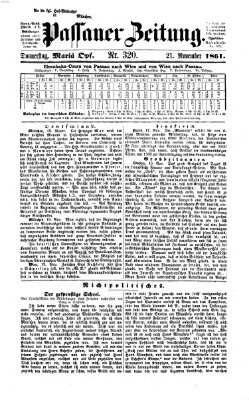 Passauer Zeitung Donnerstag 21. November 1861