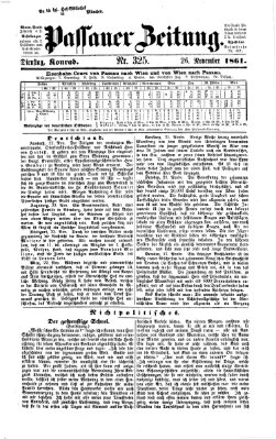 Passauer Zeitung Dienstag 26. November 1861