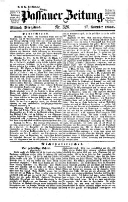 Passauer Zeitung Mittwoch 27. November 1861