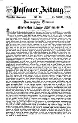 Passauer Zeitung Donnerstag 28. November 1861