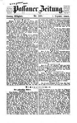 Passauer Zeitung Sonntag 1. Dezember 1861