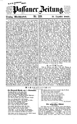 Passauer Zeitung Dienstag 10. Dezember 1861