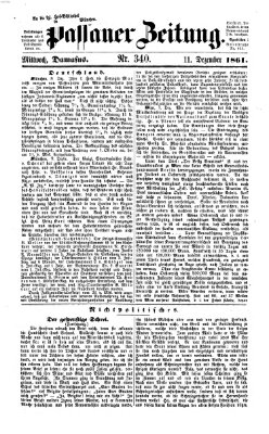 Passauer Zeitung Mittwoch 11. Dezember 1861