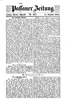 Passauer Zeitung Samstag 14. Dezember 1861