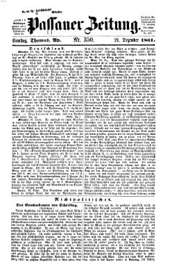 Passauer Zeitung Samstag 21. Dezember 1861