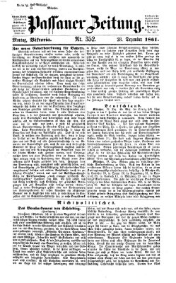 Passauer Zeitung Montag 23. Dezember 1861