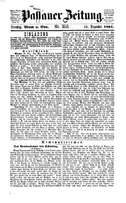 Passauer Zeitung Dienstag 24. Dezember 1861