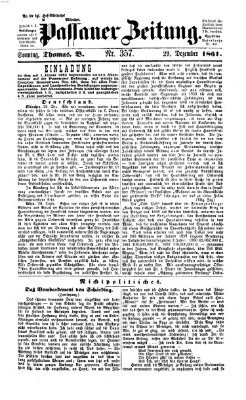 Passauer Zeitung Sonntag 29. Dezember 1861