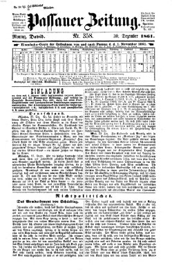 Passauer Zeitung Montag 30. Dezember 1861