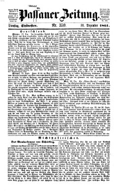 Passauer Zeitung Dienstag 31. Dezember 1861