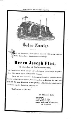 Passauer Zeitung Montag 29. Juli 1861