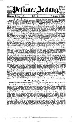 Passauer Zeitung Mittwoch 8. Januar 1862