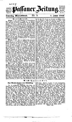 Passauer Zeitung Donnerstag 9. Januar 1862