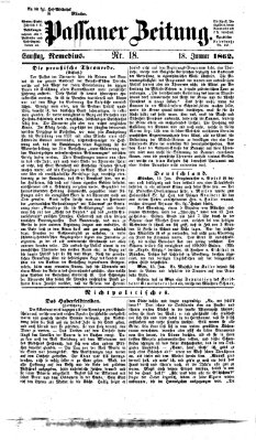 Passauer Zeitung Samstag 18. Januar 1862