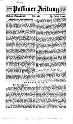 Passauer Zeitung Mittwoch 22. Januar 1862