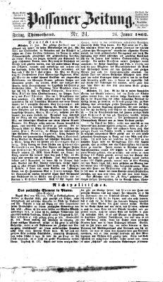 Passauer Zeitung Freitag 24. Januar 1862