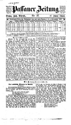 Passauer Zeitung Montag 27. Januar 1862