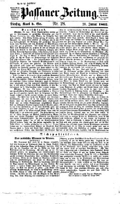 Passauer Zeitung Dienstag 28. Januar 1862