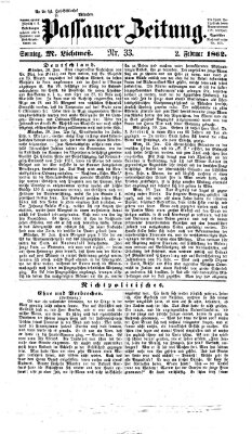 Passauer Zeitung Sonntag 2. Februar 1862