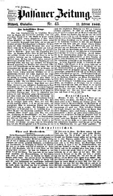 Passauer Zeitung Mittwoch 12. Februar 1862