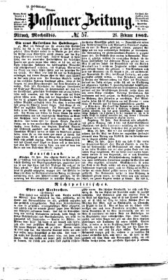 Passauer Zeitung Mittwoch 26. Februar 1862