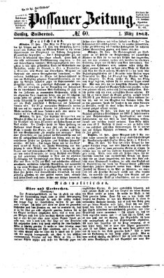 Passauer Zeitung Samstag 1. März 1862