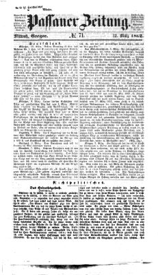 Passauer Zeitung Mittwoch 12. März 1862