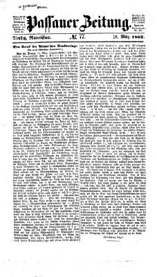 Passauer Zeitung Dienstag 18. März 1862