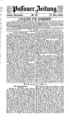 Passauer Zeitung Sonntag 23. März 1862