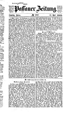 Passauer Zeitung Samstag 12. April 1862