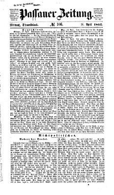 Passauer Zeitung Mittwoch 16. April 1862