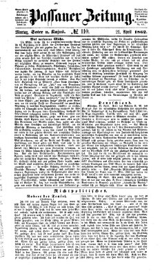 Passauer Zeitung Montag 21. April 1862